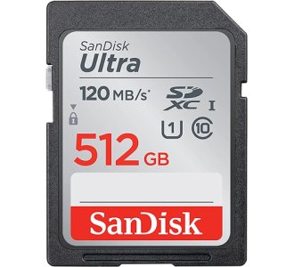 SanDisk 512GB Ultra UHS-I SDXC Memory Card 120MB/s