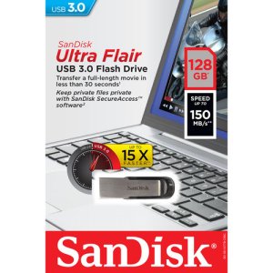 SanDisk Ultra Flair 3.0 USB Flash Drive 128GB-SDCZ73-128G-G46