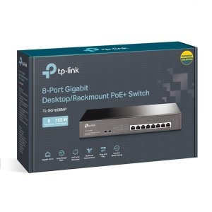 TP-Link 8-Port 10/100/1000Mbps Gigabit Desktop/Rackmount Switch with 8-Port PoE+ - TL-SG1008MP