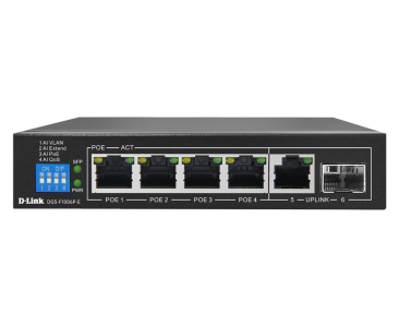 D-Link 6-Port Gigabit PoE Switch - DGS-F1006P