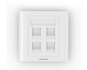Vention 4-Port Keystone RJ45 Jack Wall Plate (VEN-IFCW0)