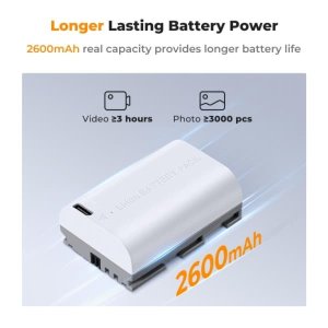 LP-E6NH 2600mAh Battery with USB-C Fast Charging
