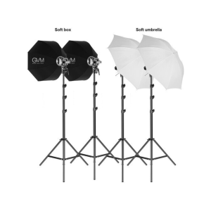 GVM P80S LED 4-Light Kit with Umbrellas, Softboxes, and Backdrops