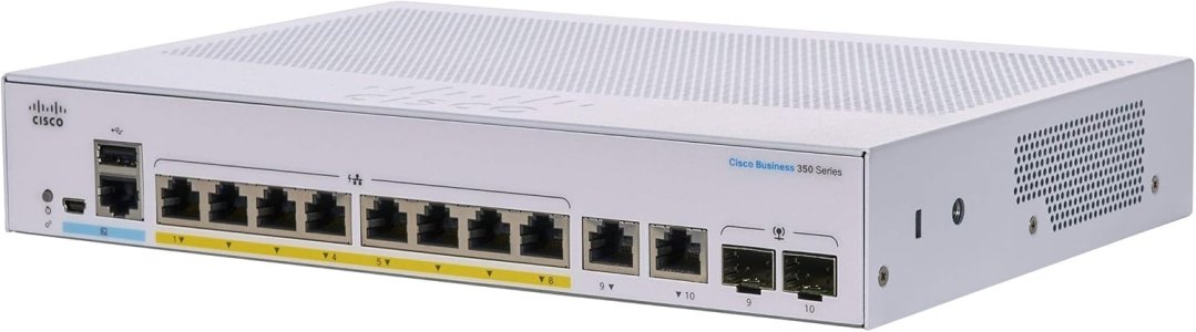 Cisco CBS350‑8P‑E‑2G‑UK 8‑Port Managed PoE+ Switch w/ 2 SFP