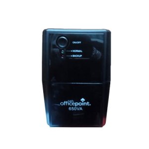 OfficePoint 650VA Back‑Up UPS – Compact Black Power Backup