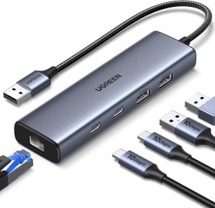 UGREEN CM475 USB 3.0-to 3*USB HUB + Gigabit Converter
