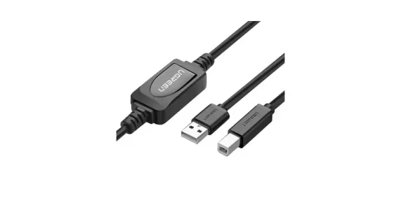 UGREEN US122 USB 2.0 A Male to B Male Active Printer Cable 15m (Black)