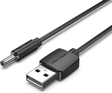 Vention USB to 3.5mm Barrel Jack 5V DC Power Cable Black 1.5m