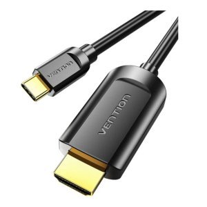 Vention Cotton Braided Type-C to HDMI Cable 2M Black Alluminium alloy Type-VEN CRBBH