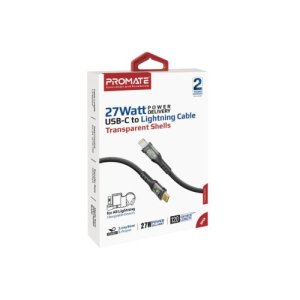Promate 27W Power Delivery USB-C to Lightning Cable-TransLine-Ci