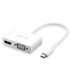 UGREEN MM123 USB Type C to HDMI + VGA Converter (White)-30843