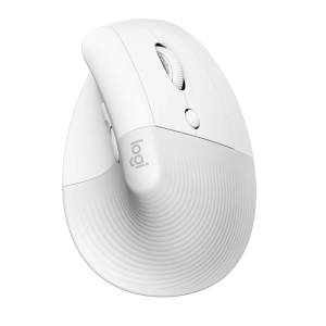 Logitech Lift Vertical Ergonomic Wireless and Bluetooth Mouse - Off White - 910-006475