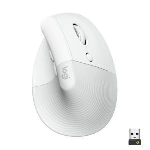 Logitech Lift Vertical Ergonomic Wireless and Bluetooth Mouse - Off White - 910-006475