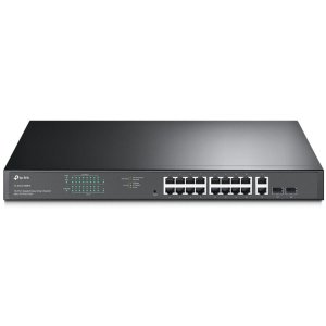 TP-Link JetStream 18-Port Gigabit Smart Switch with 16 PoE+ Ports and 2 Gigabit SFP Slots - TL-SG2218P