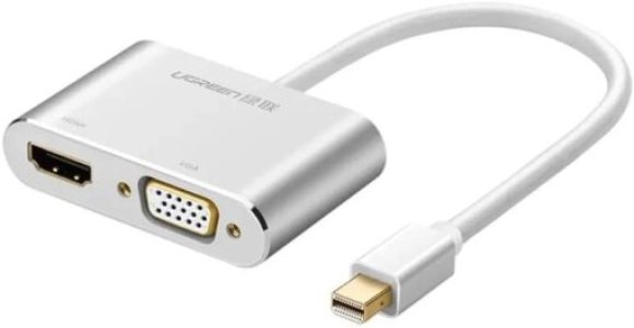 UGREEN MD115 Mini DP to HDMI + VGA Converter -Silver-20421
