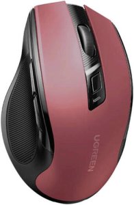 UGREEN MU006 Ergonomic Bluetooth Wireless Mouse  2.4G Wireless & Bluetooth - Maroon -25752