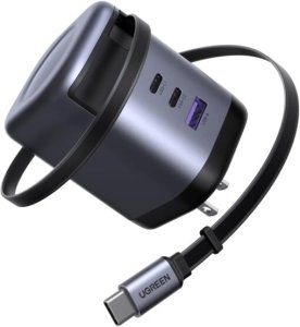 UGREEN X616 100W GaN Fast Charger UK with 1 × USB‑C with built‑in retractable cable-65829