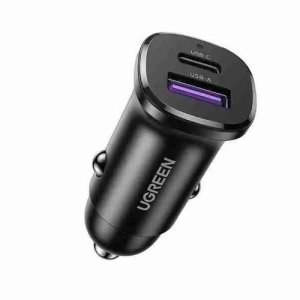 UGREEN CD213 60W CAR charger WITH 1 USB-C /1* USB A ports-60980