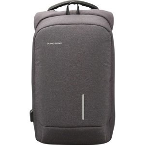 Kingsons  KS3149W 15.6" Smart Anti-theft Backpack,  Water proof, USB Charging port-Gray