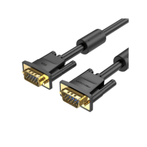 Vention VGA(3+6) Male to Male Cable with ferrite cores 15M Black- VEN DAEBN