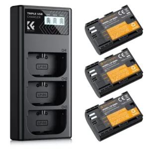 K&F Concept LP-E6NH 3-pack Replacement Battery