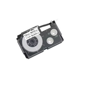 Casio 12mm x 8m PT-12WE Black on White Label Tape