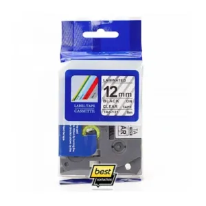 Brother 12mm x 8m TZ2-131 Black on Clear Label Tape