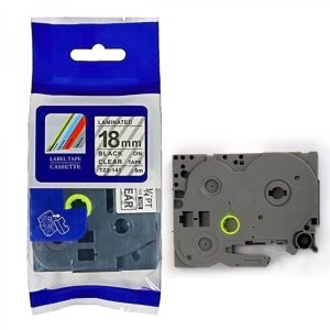 Brother 18mm x 8m TZ2-141 Black on Clear Label Tape