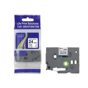 Brother 24mm x 8m TZ2-551 Black on Blue Label Tape