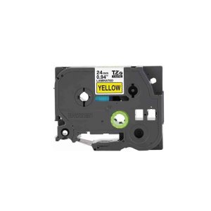 Brother 24mm x 8m TZ2-651 Black on Yellow Label Tape