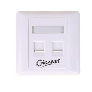 Giganet 2-port Single-Gang Shuttered Keystone Faceplate-GN-FP-02