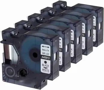 Dymo D1 Series 40913 Black on White 9mm x 7m Compatible Label