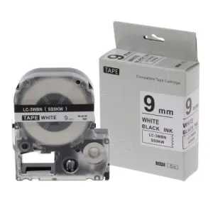 Epson 12mm x 8m SS12KW Black on White Tape